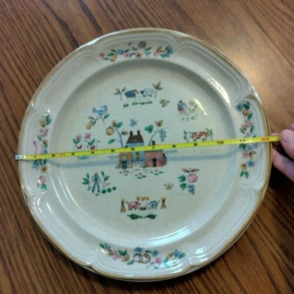 VINTAGE RARE INTERNATIONAL HEARTLAND STONEWARE SY7774 DINNER SERVING PLATTER 12" - Picture 7 of 8